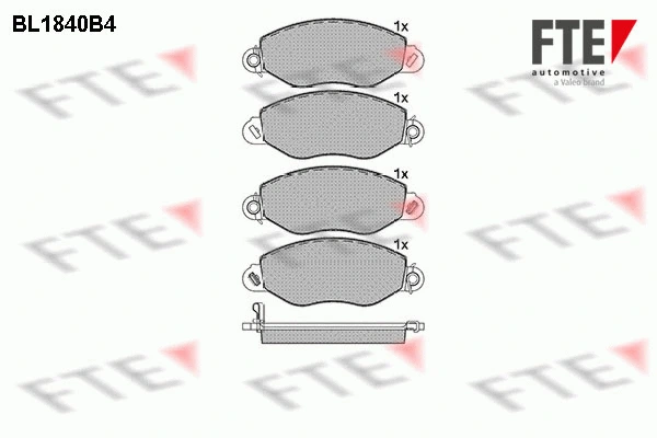 BL1840B4 FTE Комплект тормозных колодок, дисковый тормоз (фото 1)