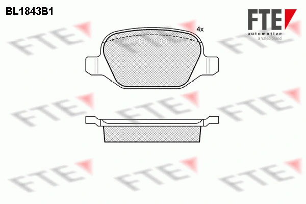 BL1843B1 FTE Комплект тормозных колодок, дисковый тормоз (фото 1)