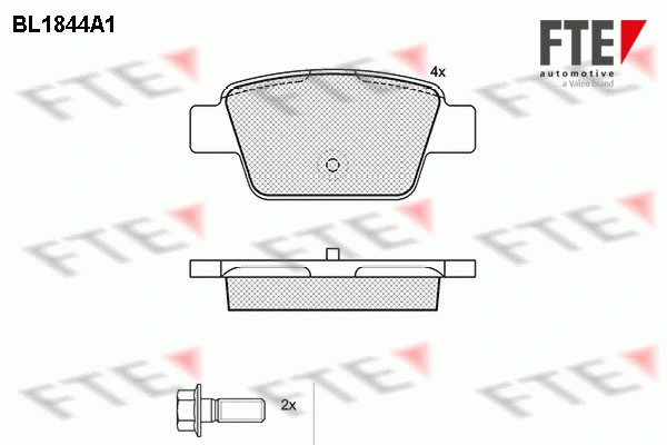 BL1844A1 FTE Комплект тормозных колодок, дисковый тормоз (фото 1)