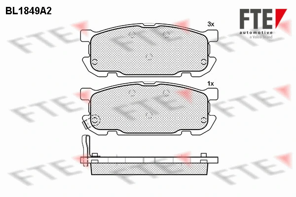 BL1849A2 FTE Комплект тормозных колодок, дисковый тормоз (фото 1)
