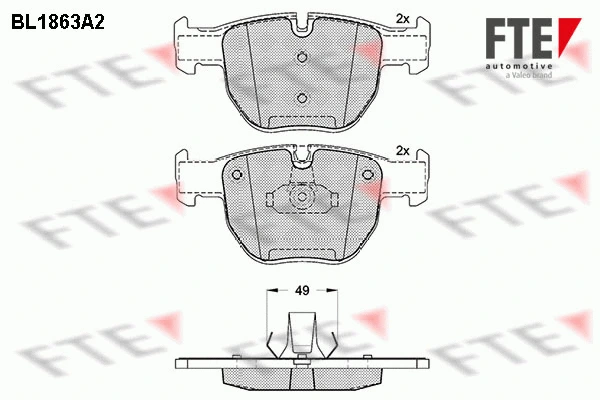 BL1863A2 FTE Комплект тормозных колодок, дисковый тормоз (фото 1)