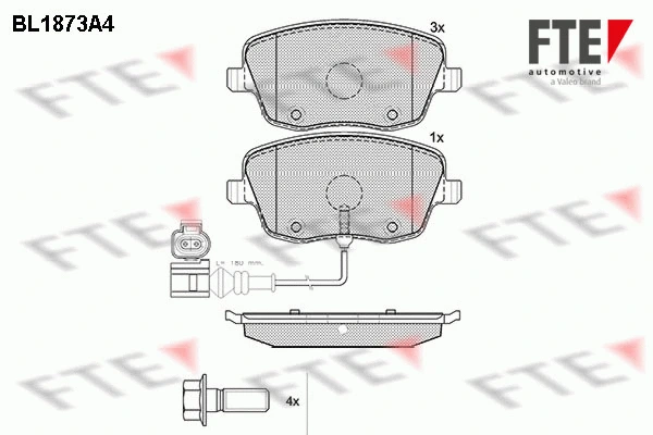 BL1873A4 FTE Комплект тормозных колодок, дисковый тормоз (фото 1)