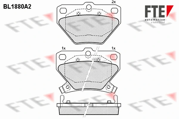 BL1880A2 FTE Комплект тормозных колодок, дисковый тормоз (фото 1)