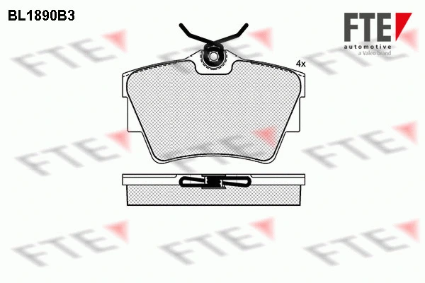BL1890B3 FTE Комплект тормозных колодок, дисковый тормоз (фото 1)