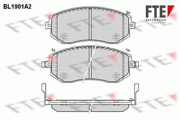 BL1901A2 FTE Комплект тормозных колодок, дисковый тормоз (фото 1)