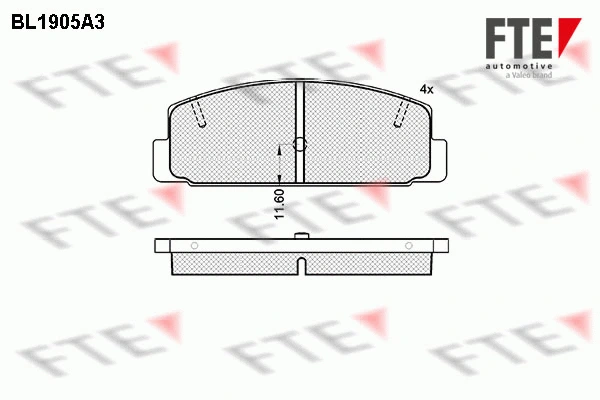 BL1905A3 FTE Комплект тормозных колодок, дисковый тормоз (фото 1)