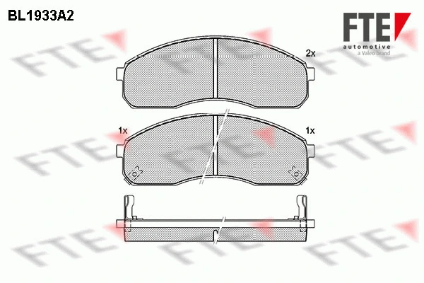 BL1933A2 FTE Комплект тормозных колодок, дисковый тормоз (фото 1)