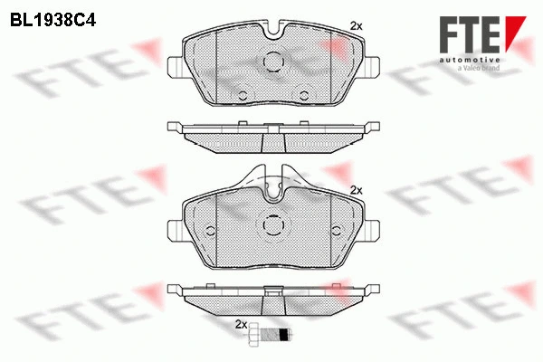 BL1938C4 FTE Комплект тормозных колодок, дисковый тормоз (фото 1)