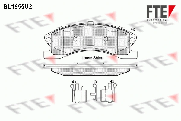 BL1955U2 FTE Комплект тормозных колодок, дисковый тормоз (фото 1)