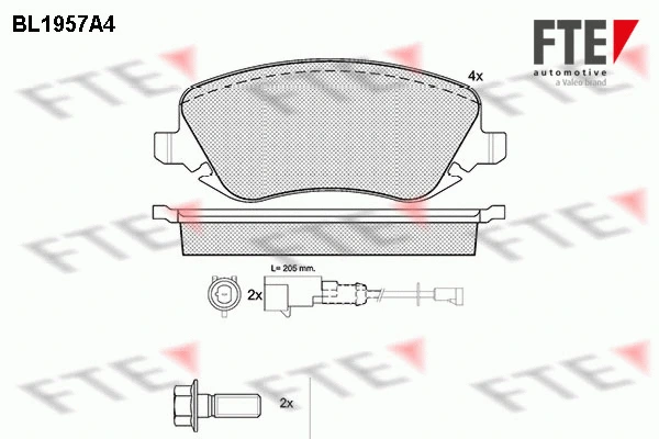BL1957A4 FTE Комплект тормозных колодок, дисковый тормоз (фото 1)