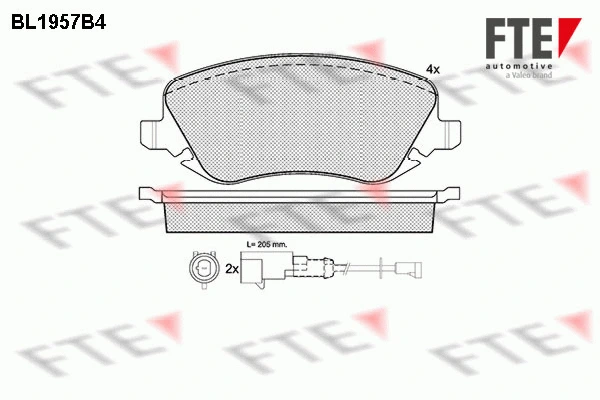 BL1957B4 FTE Комплект тормозных колодок, дисковый тормоз (фото 1)