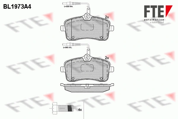 BL1973A4 FTE Комплект тормозных колодок, дисковый тормоз (фото 1)
