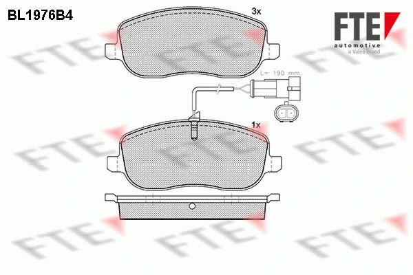 BL1976B4 FTE Комплект тормозных колодок, дисковый тормоз (фото 1)