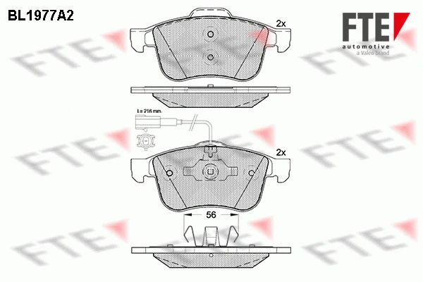 BL1977A2 FTE Комплект тормозных колодок, дисковый тормоз (фото 1)