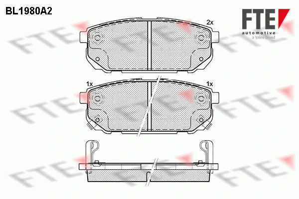 BL1980A2 FTE Комплект тормозных колодок, дисковый тормоз (фото 1)