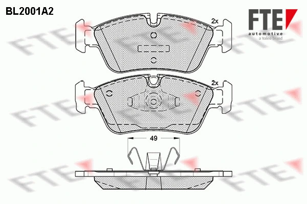 BL2001A2 FTE Комплект тормозных колодок, дисковый тормоз (фото 1)