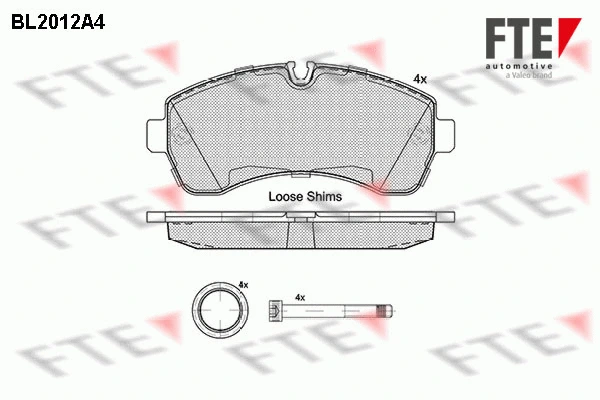 BL2012A4 FTE Комплект тормозных колодок, дисковый тормоз (фото 1)