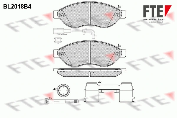 BL2018B4 FTE Комплект тормозных колодок, дисковый тормоз (фото 1)