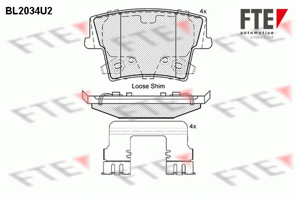 BL2034U2 FTE Комплект тормозных колодок, дисковый тормоз (фото 1)