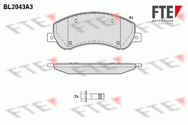 BL2043A3 FTE Комплект тормозных колодок, дисковый тормоз (фото 1)