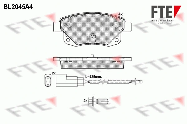 BL2045A4 FTE Комплект тормозных колодок, дисковый тормоз (фото 1)