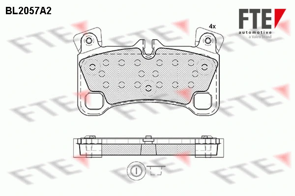 BL2057A2 FTE Комплект тормозных колодок, дисковый тормоз (фото 1)