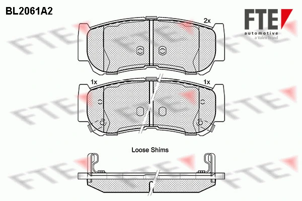 BL2061A2 FTE Комплект тормозных колодок, дисковый тормоз (фото 1)