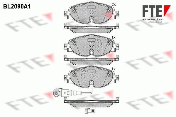 BL2090A1 FTE Комплект тормозных колодок, дисковый тормоз (фото 1)