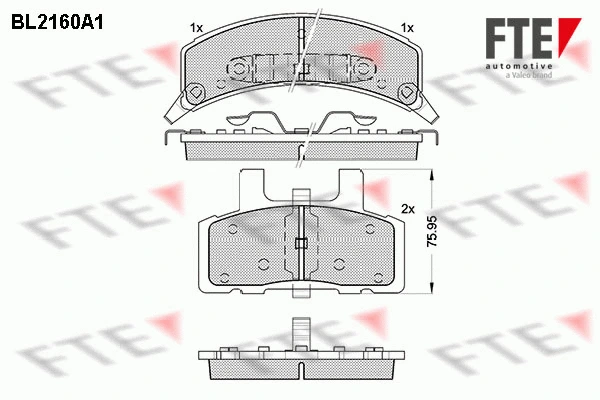 BL2160A1 FTE Комплект тормозных колодок, дисковый тормоз (фото 1)