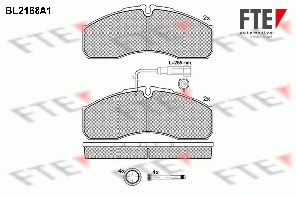 BL2168A1 FTE Комплект тормозных колодок, дисковый тормоз (фото 1)