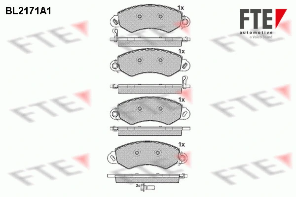 BL2171A1 FTE Комплект тормозных колодок, дисковый тормоз (фото 1)