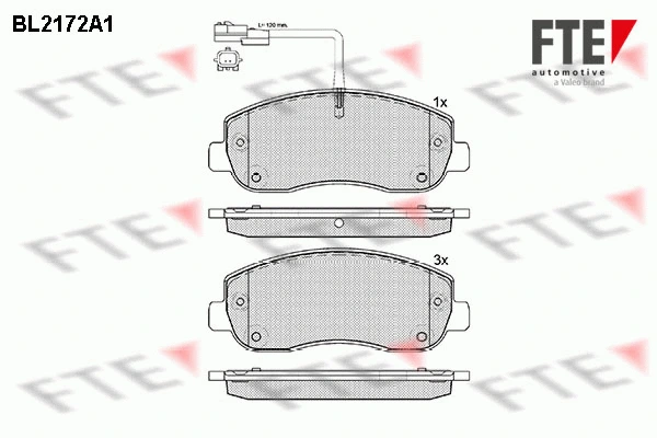 BL2172A1 FTE Комплект тормозных колодок, дисковый тормоз (фото 1)