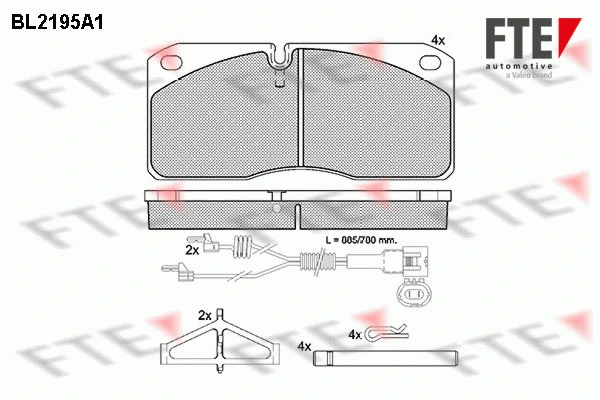 BL2195A1 FTE Комплект тормозных колодок, дисковый тормоз (фото 1)