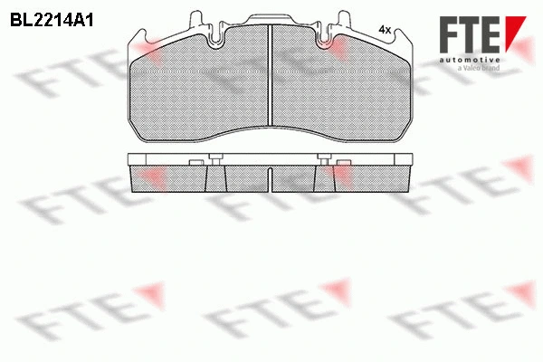 BL2214A1 FTE Комплект тормозных колодок, дисковый тормоз (фото 1)