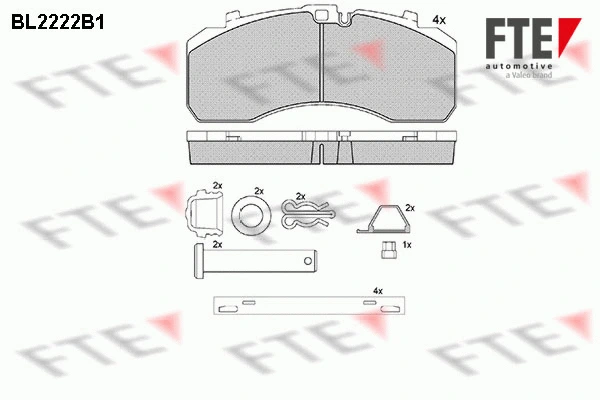 BL2222B1 FTE Комплект тормозных колодок, дисковый тормоз (фото 1)