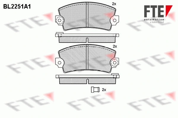 BL2251A1 FTE Комплект тормозных колодок, дисковый тормоз (фото 1)
