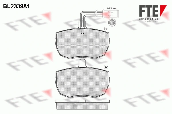 BL2339A1 FTE Комплект тормозных колодок, дисковый тормоз (фото 1)