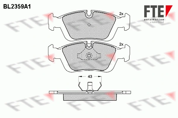 BL2359A1 FTE Комплект тормозных колодок, дисковый тормоз (фото 1)