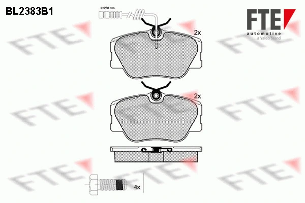 BL2383B1 FTE Комплект тормозных колодок, дисковый тормоз (фото 1)