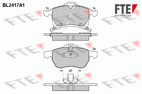 BL2417A1 FTE Комплект тормозных колодок, дисковый тормоз (фото 1)
