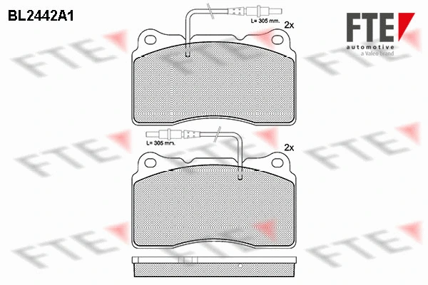BL2442A1 FTE Комплект тормозных колодок, дисковый тормоз (фото 1)