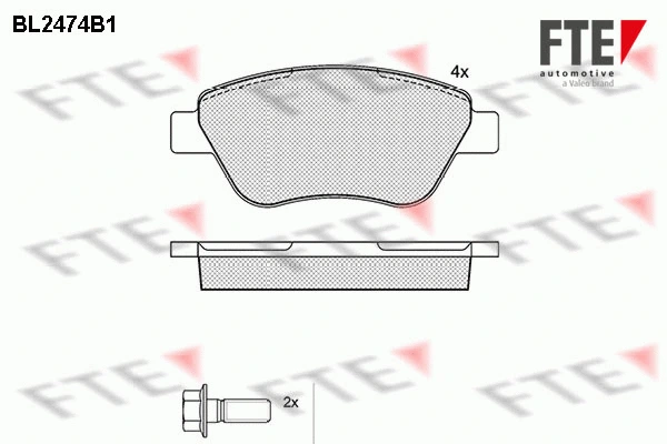 BL2474B1 FTE Комплект тормозных колодок, дисковый тормоз (фото 1)