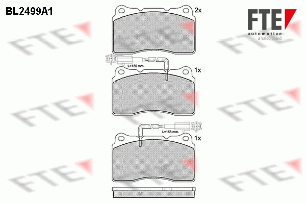 BL2499A1 FTE Комплект тормозных колодок, дисковый тормоз (фото 1)