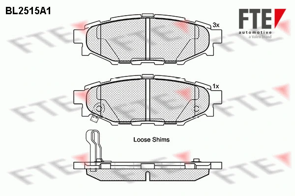 BL2515A1 FTE Комплект тормозных колодок, дисковый тормоз (фото 1)