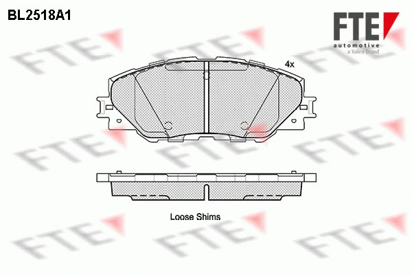 BL2518A1 FTE Комплект тормозных колодок, дисковый тормоз (фото 1)