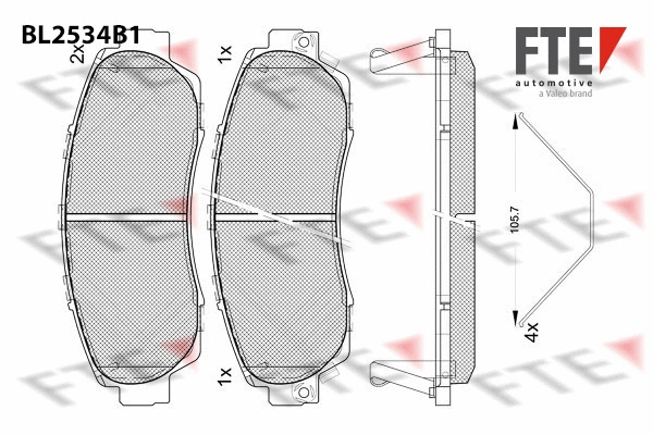 BL2534B1 FTE Комплект тормозных колодок, дисковый тормоз (фото 1)