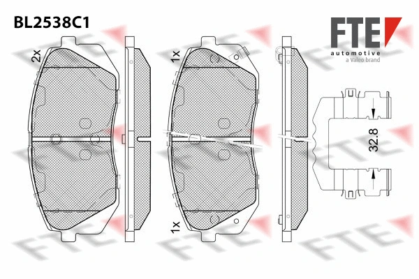 BL2538C1 FTE Комплект тормозных колодок, дисковый тормоз (фото 1)