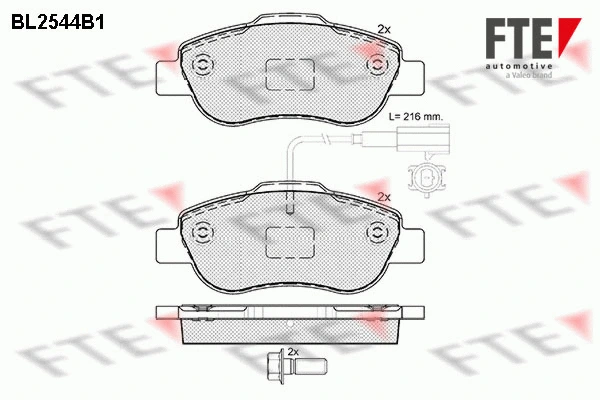 BL2544B1 FTE Комплект тормозных колодок, дисковый тормоз (фото 1)