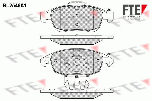 BL2546A1 FTE Комплект тормозных колодок, дисковый тормоз (фото 1)