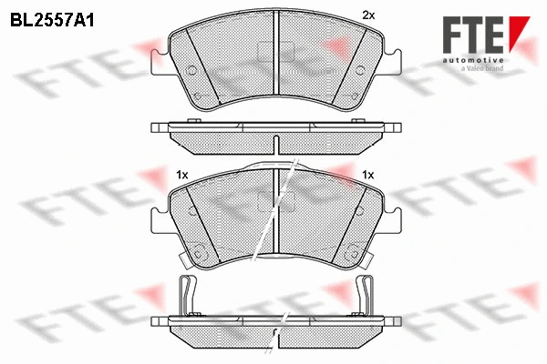 BL2557A1 FTE Комплект тормозных колодок, дисковый тормоз (фото 1)